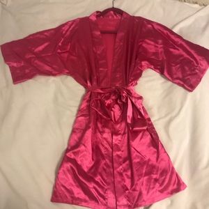 Pink silk robe